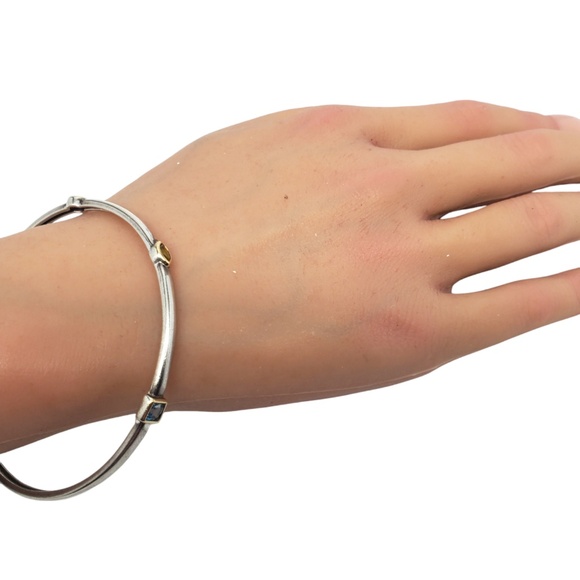 Alwand Vahan Sterling Silver & 14k Bezel Set Gemstone Bracelet #20671 - Picture 6 of 8